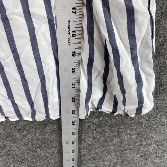 Old Navy Blouse Women M Medium White Striped Sleeveless Round Neck Rayon Casual - Picture 8 of 9